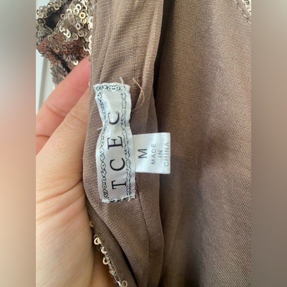 Gold Sequin Low Back Dress - Picture 5 of 5